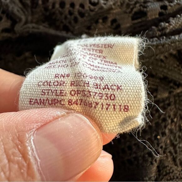 OP BLACK CROCHET LACE PULLOVER SLEEVELESS BEACH COVER UP XL (15-17) SEETHROUGH - Picture 10 of 10